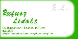 rufusz lidolt business card